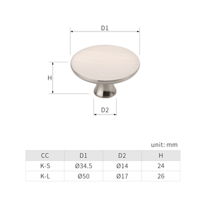 מפעל סיני עגול שטוח מגירת ידיות שחור ריהוט חומרה למשוך ידית פטריות צורת מטבח ארון ידיות 1473 - Product Image 5