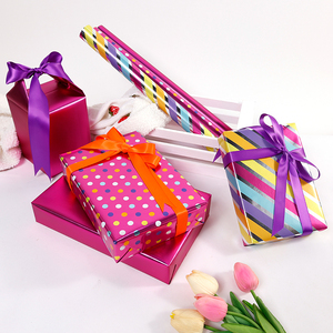 Wholesale 80g Christmas Metallic <b>Paper</b> 43*300cm Gift Luxury Custom Packaging <b>Wrapping</b> <b>Paper</b> Roll - Product Image 1