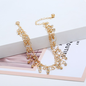 Nouvelle Chaîne de Cheville en Alliage Tendance avec Strass en Cristal et Pendentif Gland pour <span class=keywords><strong>Femme</strong></span>, Bijou de Cheville pour Pieds Nus, Style Plage - Product Image 4
