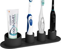 Support de brosse à dents électrique YDS, support de brosse à dents en silicone pour manche large, organisateur de brosses à 4 emplacements pour comptoir, rangement de câbles