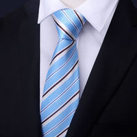 Dasi Pria Kasual Poliester Jacquard Weave Bergaris Beritsleting Profesional untuk Pernikahan Groom Gaya Korea Ikat Tangan A02