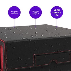 Scatola porta carte rettangolare a 4 file con finestra, divisori e scomparti separati, bestseller direttamente dalla fabbrica, scatola portaoggetti premium per carte da gioco - Product Image 3
