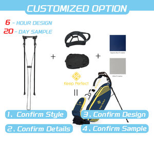 Logotipo personalizado Macaron ligero PU cuero Golf Stand Bag Sunday Carry Travel Set de 3 piezas - Product Image 6