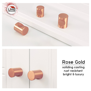 Rose <strong>Gold</strong> Furniture <strong>Knobs</strong> Aluminum Small Round <strong>Knobs</strong> Solid Kitchen Drawer Pull Handle - Product Image 2