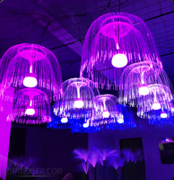 Ip65 Étanche Lumière De Noël fibre optique Lustre décoration rouge vert Blanc couleur led méduse fibre optique éclairage