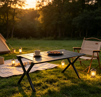 Table de camping pliante, table pliante d'extérieur, table pliante en aluminium, table d'appoint pliante légère, table de pique-nique pliante