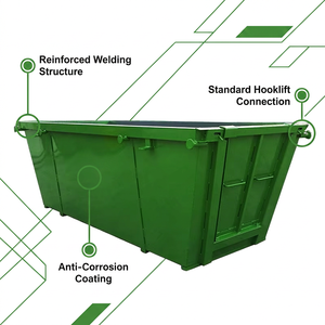 Cassone per Riciclaggio Rifiuti Resistente alla Corrosione per Carichi Pesanti 3-12m3, Verniciatura RAL Personalizzata, Incisione Logo su Misura per Discariche e Parcheggi di Raccolta - Product Image 4