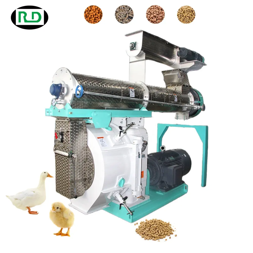 Poultry Feed Mill Machine Rongda High Quality 0.5-5T/H Automatic Animal Feed Machinery For Animal Feeds Manufacturing