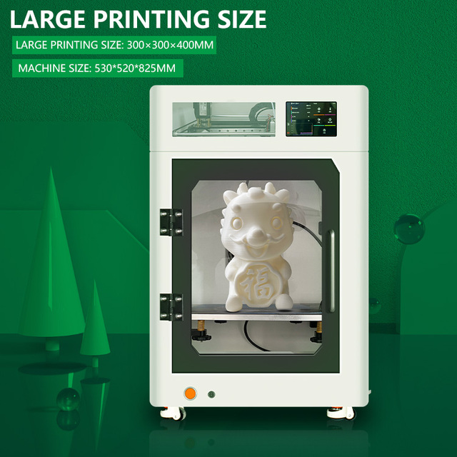 New FDM 3D Printer 600mm/s High-Speed Printing Auto Bed Leveling PLA Support 300x300x400mm Build Volume USB/WiFi Connectivity