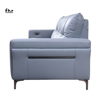 Ensemble de canapés modernes en cuir inclinables de luxe Mobilier de salon à trois places avec fonctions de refroidissement et de massage