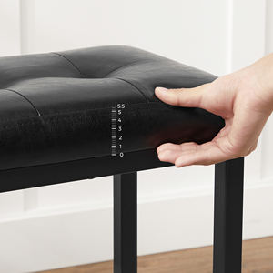 <span class=keywords><strong>VASAGLE</strong></span>, 2 bancs de salle à manger avec couverture en PU, siège de cuisine design industriel facile à assembler, tabouret de salle à manger en acier - Product Image 4