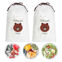 500 Stuks Wegwerp Elastische Voedselhoezen 38 Cm/42 Cm Food Grade Pe Stretch Bowl Covers Voor Keuken Koelkast Voedsel opslag