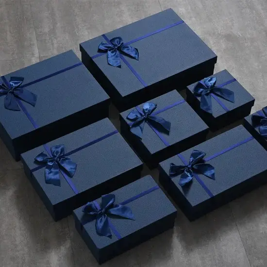 Custom Boog Gift Box Rechthoekige Hemel En Aarde Cover Papier Gift Verpakking Kleine Geschenkdoos