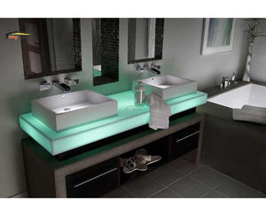 Comptoir de cuisine en pierre artificielle de forme ovale, design personnalisé - Product Image 6