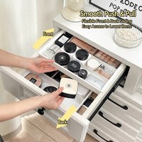 Organisateur de tiroir extensible suspendu, boîte de rangement télescopique pour cosmétiques, maquillage, coiffeuse, séparateurs de dortoir, plastique, lot de 2, 4 en 1