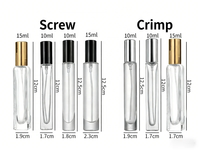 Flacons de parfum miniatures rechargeables en verre transparent de 10 ml, fond épais, portables, en gros, échantillons de qualité