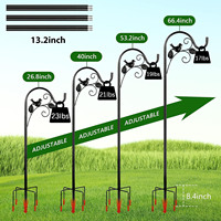 Support suspendu de jardin réglable en métal inoxydable de base de 67 pouces crochets pour bergers d'oiseaux