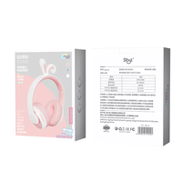 Sibyl Earphone nirkabel stereo, Headset Gaming musik telinga kucing LED, Headphone pabrik untuk ponsel dengan mikrofon