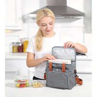 Bolsa de Almuerzo Portátil de Doble Capa, Impermeable, para Oficina, Estudiantes, Campamentos, Playa, Picnics, Gran Capacidad
