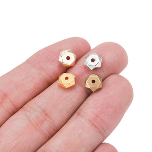 Perles d'espacement Ccb 7mm, perles rhomboïdes à coupe hexagonale pour la fabrication de bracelets, fournitures de bijoux, perles en métal plaqué de couleurs mélangées - Product Image 5