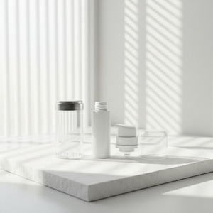 Luxury AS PP PET Airless <b>Pump</b> <b>Bottle</b> Jar 50ml Plastic Facial Cleanser Shampoo Face Mask Cream Skin Care Packaging Cylinder Logo - Product Image 6