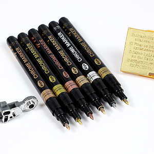 6 Màu Sắc 0.7 Mm Tip Kim Loại Bạc Vàng Gương <span class=keywords><strong>Chrome</strong></span> Kết Thúc Đánh Dấu Gương Nghệ Thuật <span class=keywords><strong>Chrome</strong></span> Đánh Dấu Bút Cho Mô Hình Màu - Product Image 1