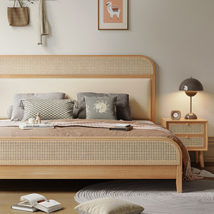 <span class=keywords><strong>Letto</strong></span> <span class=keywords><strong>Matrimoniale</strong></span>/King Size Moderno <span class=keywords><strong>in</strong></span> Stile Nordico con Testiera <span class=keywords><strong>in</strong></span> Rattan e Struttura <span class=keywords><strong>in</strong></span> <span class=keywords><strong>Legno</strong></span> Massello, Arredamento Camera da <span class=keywords><strong>Letto</strong></span> <span class=keywords><strong>in</strong></span> <span class=keywords><strong>Legno</strong></span> di Gomma - Product Image 5