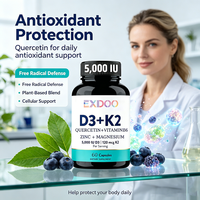 OEM Superfood Vitamin D3 K2 5000 IU Magnesium B6 Zinc Quercetin untuk Energi, Imunitas, dan Kesehatan Otot dalam Bentuk Kapsul Lunak