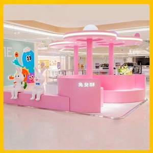 Kiosco <span class=keywords><strong>de</strong></span> Comida, Exhibidor <span class=keywords><strong>de</strong></span> Panaderí<span class=keywords><strong>a</strong></span> <span class=keywords><strong>de</strong></span> Lujo Personalizado, Iluminación LED, Diseño Ecológico con Parte Trasera <span class=keywords><strong>de</strong></span> Vidrio Resistente, Estante Cúbico Tipo Escalera - Product Image 4