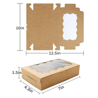 Boîtes en carton ivoire roses personnalisées, de qualité alimentaire, jetables, auto-érectables, pour gâteaux, donuts, pâtisseries et biscuits, avec fenêtre, en matériaux recyclés