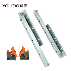 YOUDO Factory 3-Fold Full Extension Undermount Concealed Cabinet Slide Rail Soft <strong>Close</strong> <strong>Drawer</strong> Slide Dining Gym Bedroom Hotel - Product Image 3