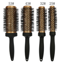 Nouvelle brosse thermique professionnelle pour cheveux, 4 pièces, brosse ronde pour salon de coiffure, en céramique, pour le bouclage, le coiffage et le brushing