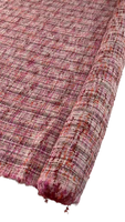 Tissu en laine tissé rose à carreaux simple face en tweed, veste de costume pour femmes et jeunes filles, collection automne-hiver, best-seller