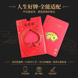 Poker Series Mobile Phone <b>Stickers</b> Gold Foil 3D Relief Design Red Envelope Gift For <b>Personal</b> Use - Product Image 5