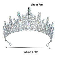 Tiare de Mariage Style Européen en Métal Argenté Exquis, Couronne de Cheveux de Mariée en Cristal Élégant, Tiares Baroques Brillantes Faites à la Main