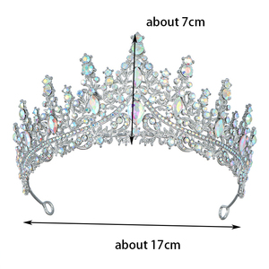 Tiara de <span class=keywords><strong>Boda</strong></span> Exquisita de Lujo de Metal Plateado de Estilo Europeo Corona de Pelo de Novia Elegante de Cristal Tiaras Barrocas Brillantes Hechas a Mano - Product Image 6
