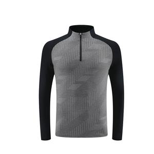 Vêtements de sport décontractés pour hommes en gros, vêtements de sport athlétiques, course à pied, couleurs contrastées, respirants, extensibles, à séchage rapide, t-shirt à manches longues - Product Image 5