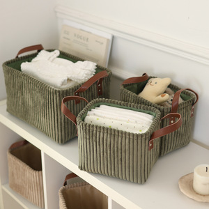 <span class=keywords><strong>Panier</strong></span> <span class=keywords><strong>de</strong></span> <span class=keywords><strong>rangement</strong></span> <span class=keywords><strong>pliable</strong></span> en velours côtelé pour la maison, style rustique, avec longues poignées, grande capacité, lot <span class=keywords><strong>de</strong></span> 3 boîtes <span class=keywords><strong>de</strong></span> <span class=keywords><strong>rangement</strong></span>, ensemble <span class=keywords><strong>de</strong></span> seaux à vêtements, bacs en tissu - Product Image 5