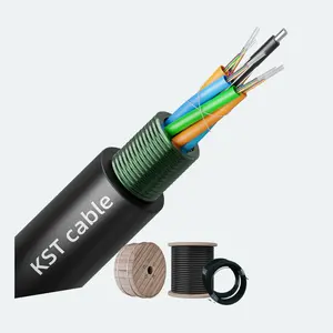 KST 공장 GYTS 광섬유 케이블 2-144 코어 Fibra Optica 통신 케이블 야외 스틸 와이어 강도 광섬유