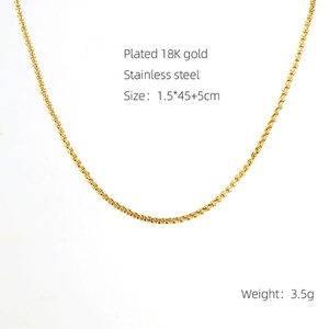 Wholesale18k Gold Plated <b>Chain</b> NecklaceJewelry Basic Geometric Stainless Steel Snake Figaro Pearl <b>Rope</b> Dubai Fashion Necklace - Product Image 5