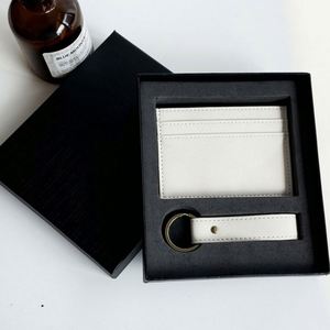 Personalized Saffiano PU Leather Keychain and Credit Card Holder <b>Small</b> Keyring <b>Wallet</b> with Business Card Cover - Product Image 1