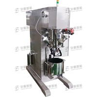 Mélangeur Industriel à Double Planète Sous Vide YuShun 10L, Petites Séries, Moteur AC, Chauffage et Refroidissement par Engrenages, Revêtement ECTFE