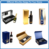Ensemble de verres à vin de luxe OEM ODM avec logo personnalisé, emballage cadeau pour bouteille, boîtes rigides avec fermeture magnétique pour vin rouge avec insert