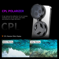 Ensemble de filtres de photographie mobile HD professionnels de 52 mm |   Support magnétique MagSafe |   Filtres polarisants et filtres étoilés CPL pour smartphones