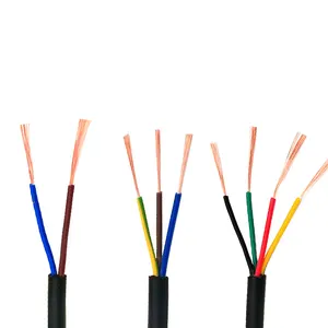 Standard Copper Wire Multi Core RVV 3 Core 5 Core 1.5mm 2.5mm 4mm Electrical Household Wire Cable Price