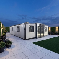 Maison mobile préfabriquée extensible de 40 pieds sur 20 pieds avec 3 chambres et cuisine, sécurisée