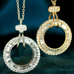 อาซูโอเครื่องประดับหรูหรา 18K ทองคำแท้สีขาว/สีเหลือง สร้อยคอเพชรธรรมชาติสำหรับผู้หญิงสวมใส่ทุกวันงานแต่งงานของขวัญปาร์ตี้ - Product Image 4