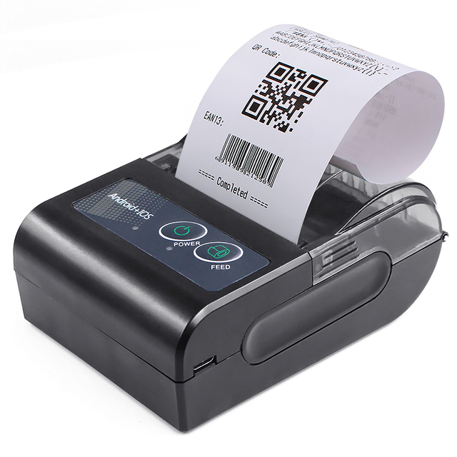 Bluetooth Portable 58mm Thermal Receipt Printer, Wireless POS Printer Supports Android IOS Windows for Bill Retails Store