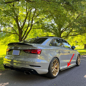 For A3 S3 RS3 Limousine 8V Sedan 2013-2020 Side Skirts Extension Winglet <b>Splitters</b> <b>Lip</b> Side Spoiler Exterior Accessory - Product Image 5