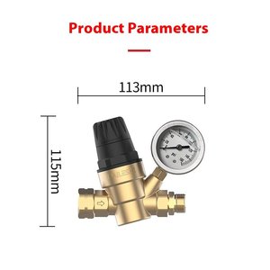 <strong>Water</strong> Pressure Regulating Valve Brass RV Camping Vehicle Travel Trailer Pressure <strong>Gauge</strong> Pressure Reducing Valve - Product Image 6